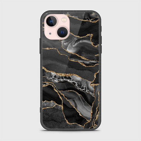 iPhone 14 Plus Cover- Black Marble Series - HQ Ultra Shine Premium Infinity Glass Soft Silicon Borders Case