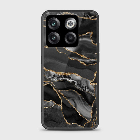 OnePlus 10T Cover- Black Marble Series - HQ Ultra Shine Premium Infinity Glass Soft Silicon Borders Case