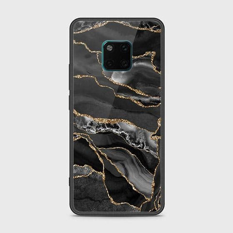 Huawei Mate 20 Pro Cover - Black Marble Series - HQ Ultra Shine Premium Infinity Glass Soft Silicon Borders Case