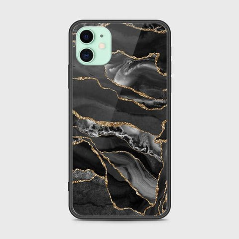 iPhone 11 Cover - Black Marble Series - HQ Ultra Shine Premium Infinity Glass Soft Silicon Borders Case