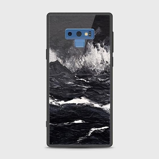 Samsung Galaxy Note 9 Cover - Black Marble Series - HQ Ultra Shine Premium Infinity Glass Soft Silicon Borders Case (Fast Delivery) (H)