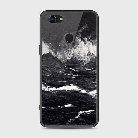 Oppo F5 Cover - Black Marble Series - HQ Ultra Shine Premium Infinity Glass Soft Silicon Borders Case