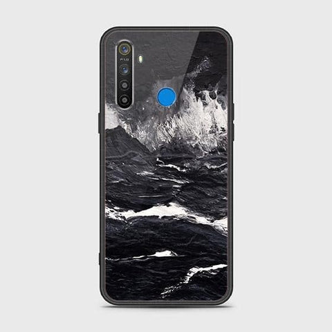 Realme 6i Cover - Black Marble Series - HQ Ultra Shine Premium Infinity Glass Soft Silicon Borders Case