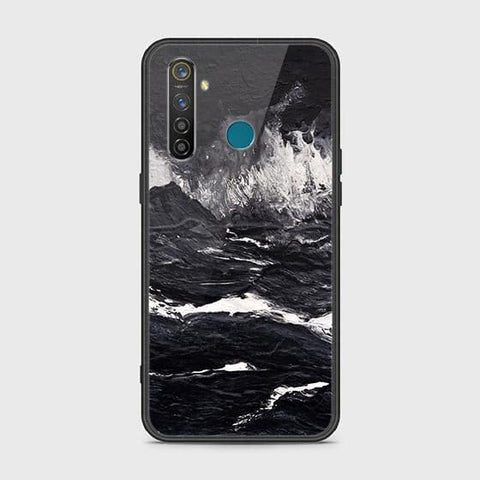 Realme 5 Pro Cover - Black Marble Series - HQ Ultra Shine Premium Infinity Glass Soft Silicon Borders Case