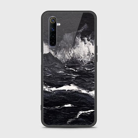 Realme 6 Cover - Black Marble Series - HQ Ultra Shine Premium Infinity Glass Soft Silicon Borders Case