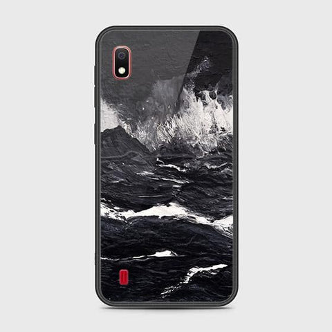 Samsung Galaxy A10 Cover - Black Marble Series - HQ Ultra Shine Premium Infinity Glass Soft Silicon Borders Case