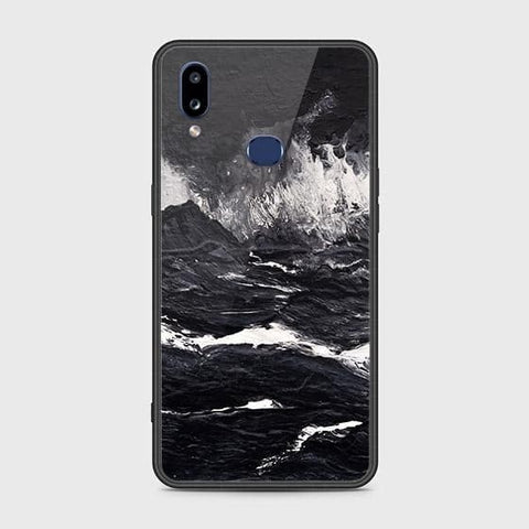 Samsung Galaxy A10s Cover - Black Marble Series - HQ Ultra Shine Premium Infinity Glass Soft Silicon Borders Case