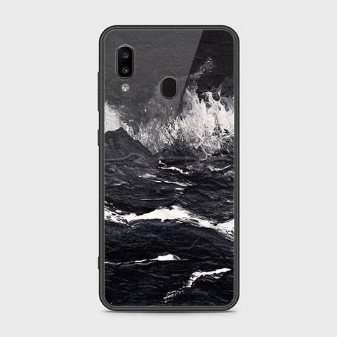 Samsung Galaxy A30 Cover - Black Marble Series - HQ Ultra Shine Premium Infinity Glass Soft Silicon Borders Case