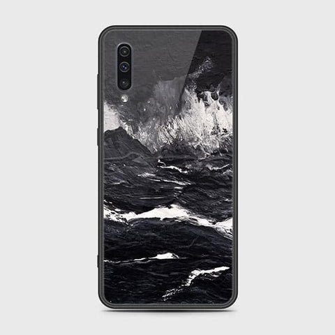 Samsung Galaxy A30s Cover - Black Marble Series - HQ Ultra Shine Premium Infinity Glass Soft Silicon Borders Case