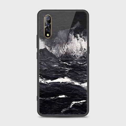 Vivo S1 Cover - Black Marble Series - HQ Ultra Shine Premium Infinity Glass Soft Silicon Borders Case