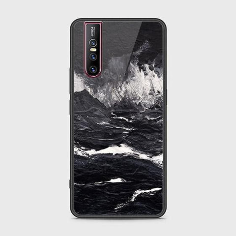 Vivo V15 Pro Cover - Black Marble Series - HQ Ultra Shine Premium Infinity Glass Soft Silicon Borders Case