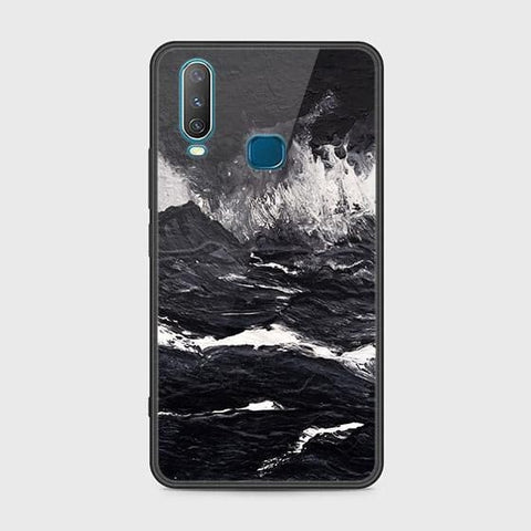 Vivo Y17 Cover - Black Marble Series - HQ Ultra Shine Premium Infinity Glass Soft Silicon Borders Case