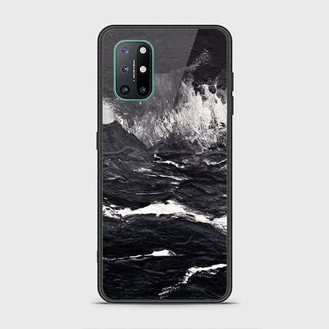 OnePlus 8T Cover - Black Marble Series - HQ Ultra Shine Premium Infinity Glass Soft Silicon Borders Case