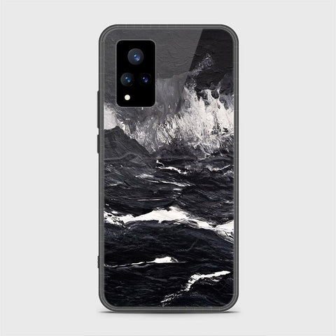 Vivo V21 Cover - Black Marble Series - HQ Ultra Shine Premium Infinity Glass Soft Silicon Borders Case