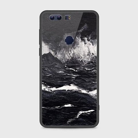 Huawei Honor 8 Cover - Black Marble Series - HQ Ultra Shine Premium Infinity Glass Soft Silicon Borders Case