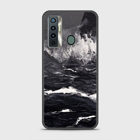 Tecno Camon 17 Cover - Black Marble Series - HQ Ultra Shine Premium Infinity Glass Soft Silicon Borders Case