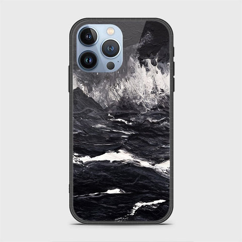 iPhone 14 Pro Cover- Black Marble Series - HQ Ultra Shine Premium Infinity Glass Soft Silicon Borders Case