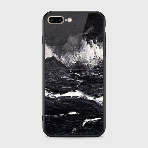 iPhone 7 Plus Cover - Black Marble Series - HQ Ultra Shine Premium Infinity Glass Soft Silicon Borders Case