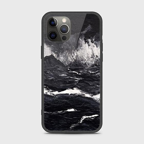 iPhone 12 Pro Cover - Black Marble Series - HQ Ultra Shine Premium Infinity Glass Soft Silicon Borders Case