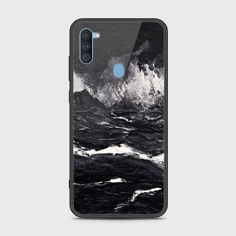 Samsung Galaxy M11 Cover - Black Marble Series - HQ Ultra Shine Premium Infinity Glass Soft Silicon Borders Case