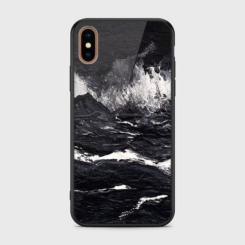 iPhone XS Max Cover - Black Marble Series - HQ Ultra Shine Premium Infinity Glass Soft Silicon Borders Case