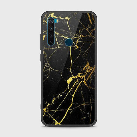 Xiaomi Redmi Note 8 Cover - Black Marble Series - HQ Ultra Shine Premium Infinity Glass Soft Silicon Borders Case