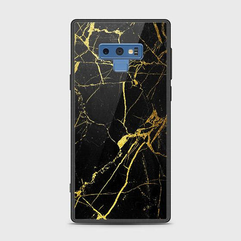 Samsung Galaxy Note 9 Cover - Black Marble Series - HQ Ultra Shine Premium Infinity Glass Soft Silicon Borders Case