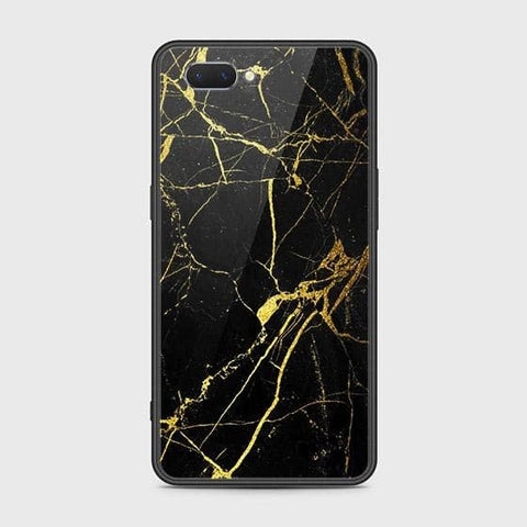 Oppo A5 Cover - Black Marble Series - HQ Ultra Shine Premium Infinity Glass Soft Silicon Borders Case