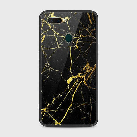 Oppo A12s Cover - Black Marble Series - HQ Ultra Shine Premium Infinity Glass Soft Silicon Borders Case