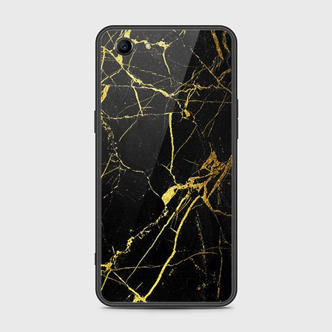 Oppo A83 Cover - Black Marble Series - HQ Ultra Shine Premium Infinity Glass Soft Silicon Borders Case