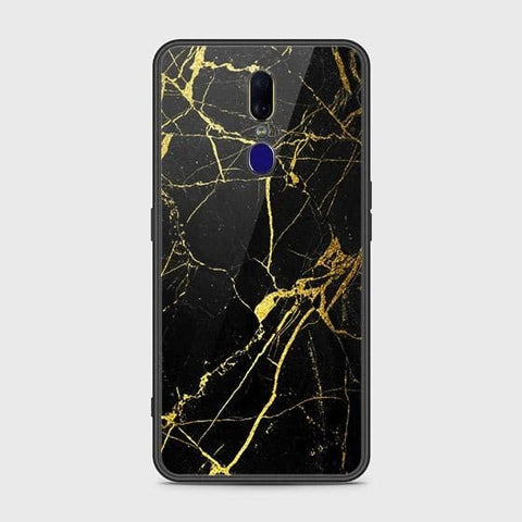 Oppo F11 Cover - Black Marble Series - HQ Ultra Shine Premium Infinity Glass Soft Silicon Borders Case