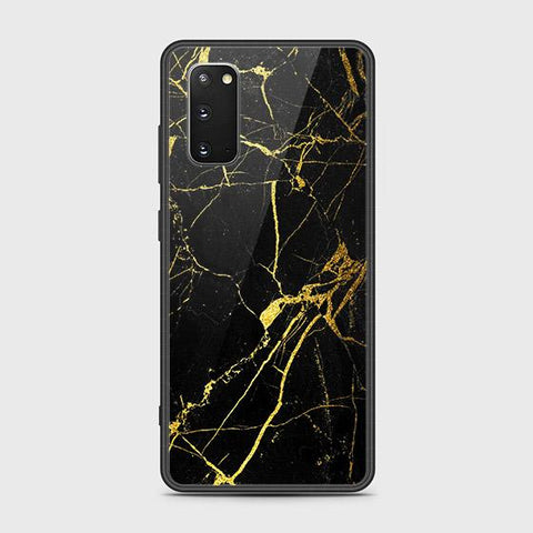 Samsung Galaxy S20 Plus Cover - Black Marble Series - HQ Ultra Shine Premium Infinity Glass Soft Silicon Borders Case