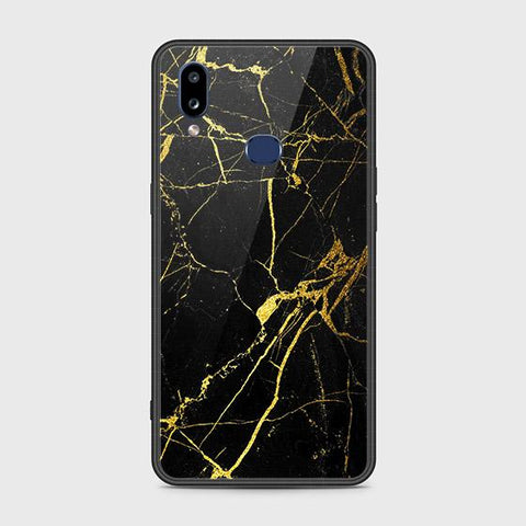 Samsung Galaxy A10s Cover - Black Marble Series - HQ Ultra Shine Premium Infinity Glass Soft Silicon Borders Case