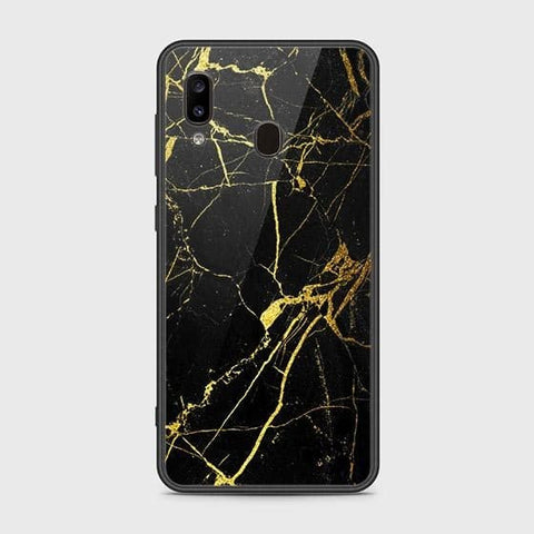 Samsung Galaxy A30 Cover - Black Marble Series - HQ Ultra Shine Premium Infinity Glass Soft Silicon Borders Case