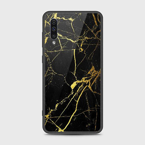 Samsung Galaxy A30s Cover - Black Marble Series - HQ Ultra Shine Premium Infinity Glass Soft Silicon Borders Case