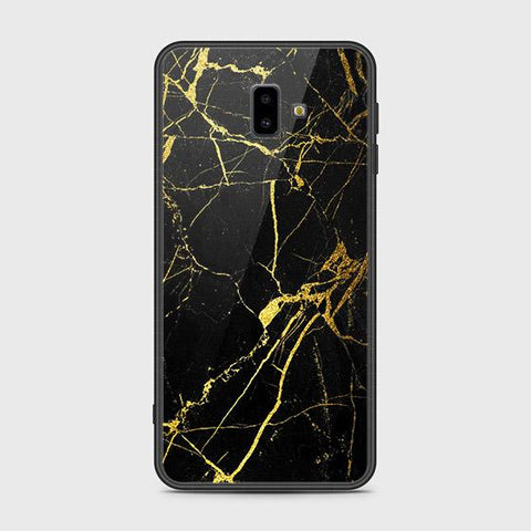 Samsung Galaxy J6 Plus 2018 Cover - Black Marble Series - HQ Ultra Shine Premium Infinity Glass Soft Silicon Borders Case