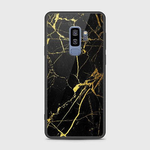 Samsung Galaxy S9 Plus Cover - Black Marble Series - HQ Ultra Shine Premium Infinity Glass Soft Silicon Borders Case