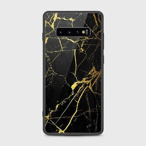 Samsung Galaxy S10 Plus Cover - Black Marble Series - HQ Ultra Shine Premium Infinity Glass Soft Silicon Borders Case