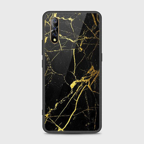 Vivo S1 Cover - Black Marble Series - HQ Ultra Shine Premium Infinity Glass Soft Silicon Borders Case