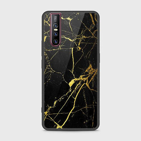 Vivo V15 Pro Cover - Black Marble Series - HQ Ultra Shine Premium Infinity Glass Soft Silicon Borders Case