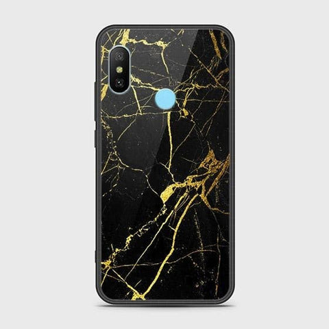 Xiaomi Mi A2 Lite Cover - Black Marble Series - HQ Ultra Shine Premium Infinity Glass Soft Silicon Borders Case