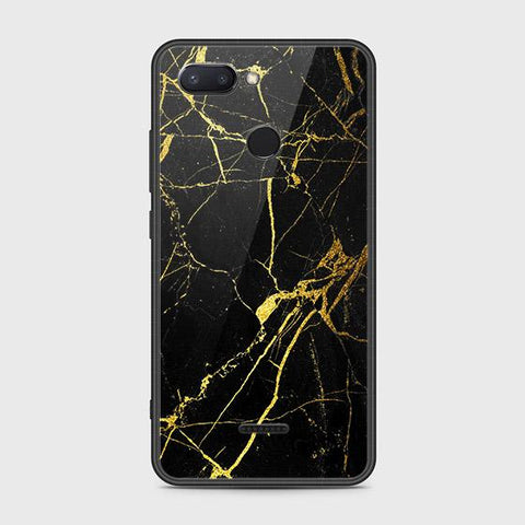 Xiaomi Redmi 6 Cover - Black Marble Series - HQ Ultra Shine Premium Infinity Glass Soft Silicon Borders Case