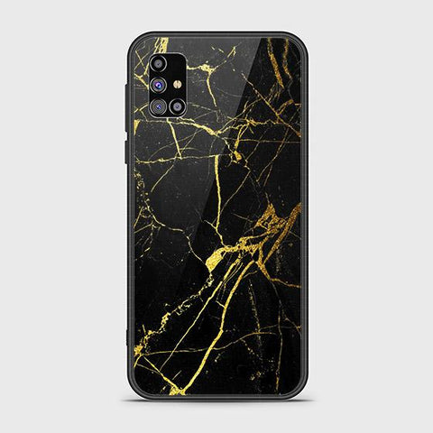 Samsung Galaxy M02s Cover - Black Marble Series - HQ Ultra Shine Premium Infinity Glass Soft Silicon Borders Case