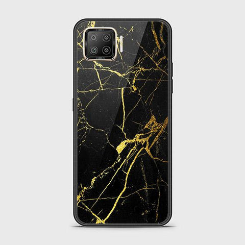 Oppo F17 Cover - Black Marble Series - HQ Ultra Shine Premium Infinity Glass Soft Silicon Borders Case