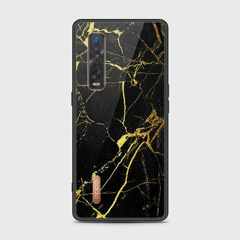 Oppo Find X2 Pro Cover - Black Marble Series - HQ Ultra Shine Premium Infinity Glass Soft Silicon Borders Case