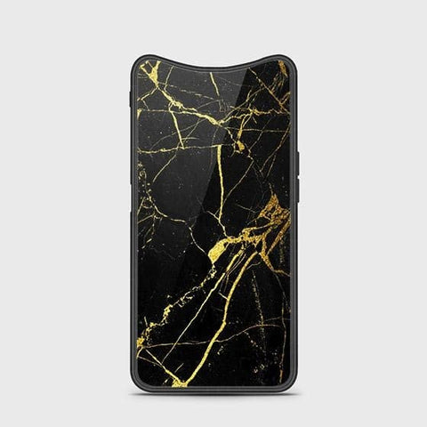 Oppo Find X Cover - Black Marble Series - HQ Ultra Shine Premium Infinity Glass Soft Silicon Borders Case