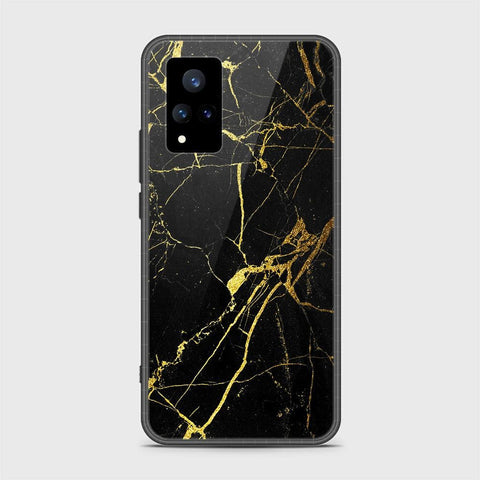 Vivo V21 Cover - Black Marble Series - HQ Ultra Shine Premium Infinity Glass Soft Silicon Borders Case