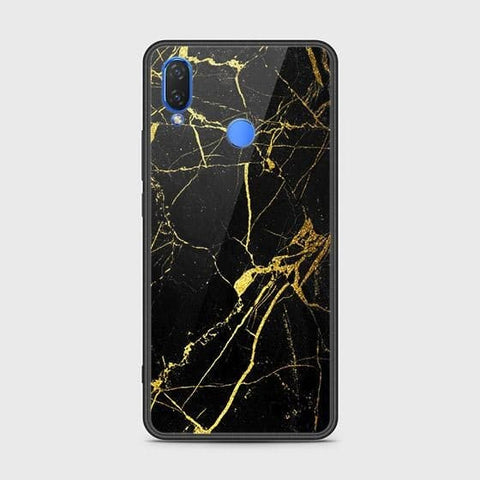 Honor 8C Cover - Black Marble Series - HQ Ultra Shine Premium Infinity Glass Soft Silicon Borders Case