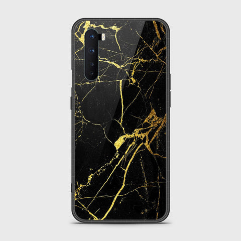 OnePlus Nord Cover- Black Marble Series - HQ Ultra Shine Premium Infinity Glass Soft Silicon Borders Case