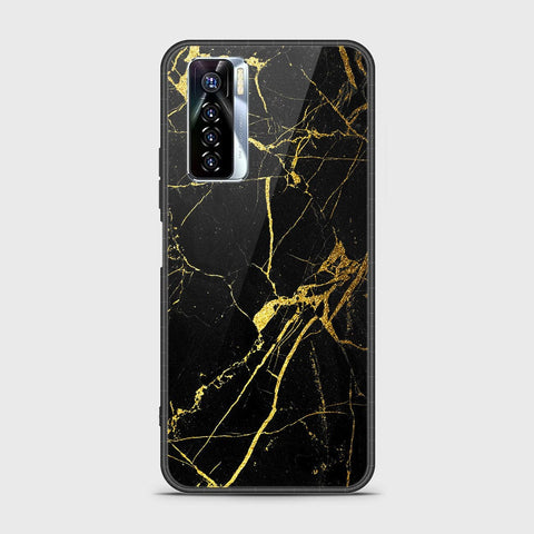 Tecno Camon 17 Pro Cover - Black Marble Series - HQ Ultra Shine Premium Infinity Glass Soft Silicon Borders Case